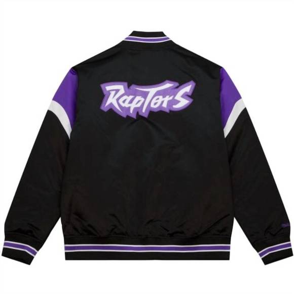 NEW MITCHELL NESS nba toronto raptors heavyweight satin jacket